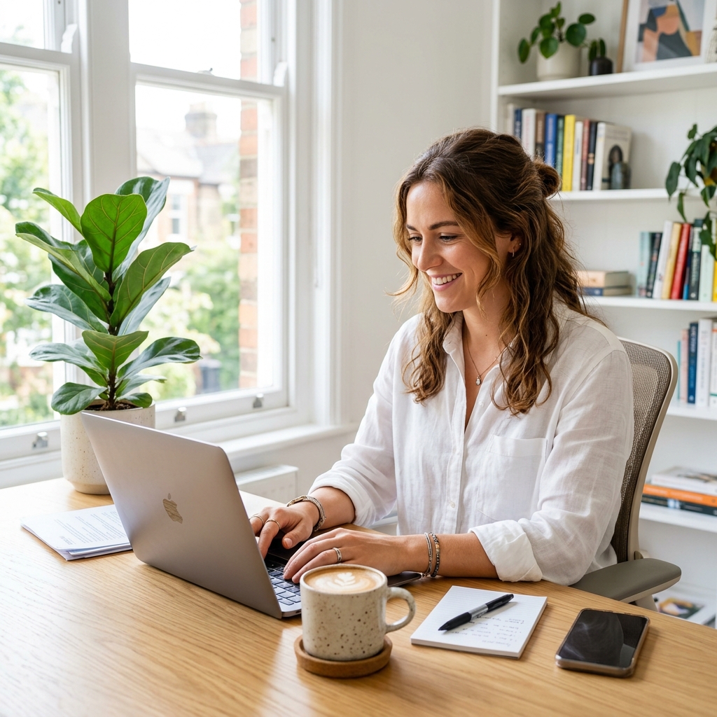 Focused professional managing a high-performance agent workflow