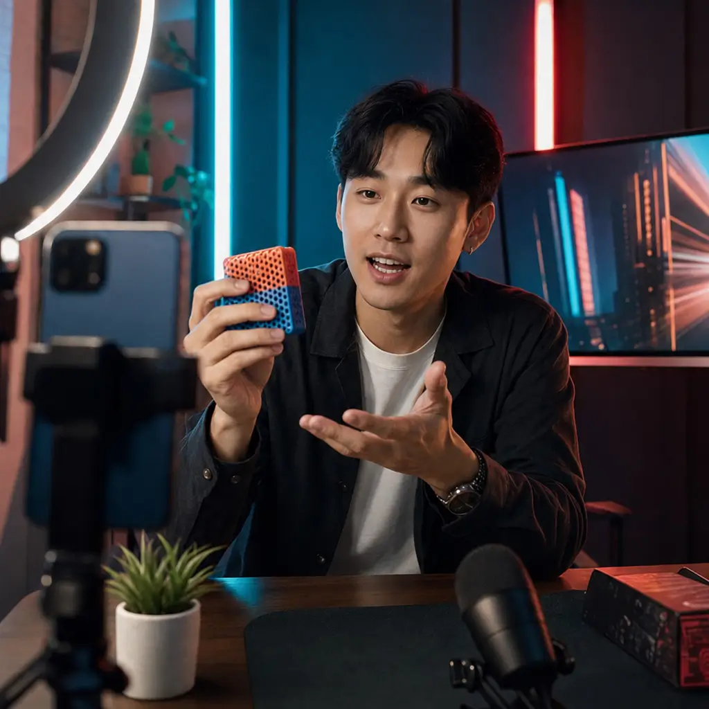 Creator recording product demonstration