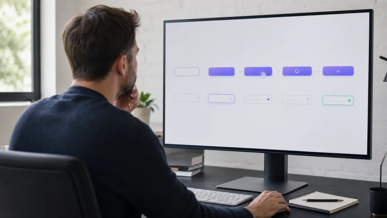UX designer reviewing microanimations