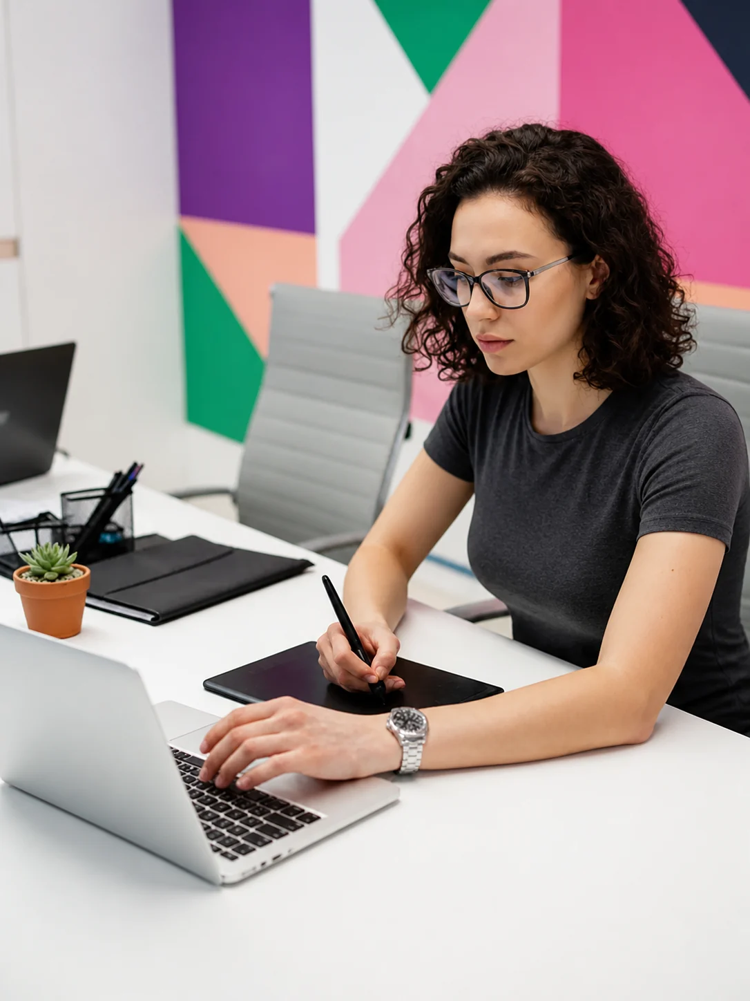 Website designer working on a redesign