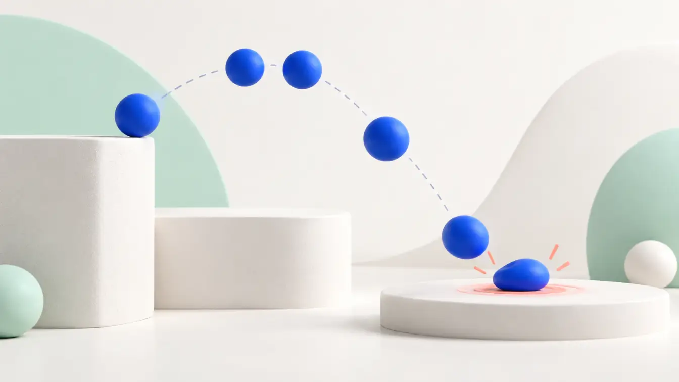 Bouncing ball microinteraction sequence