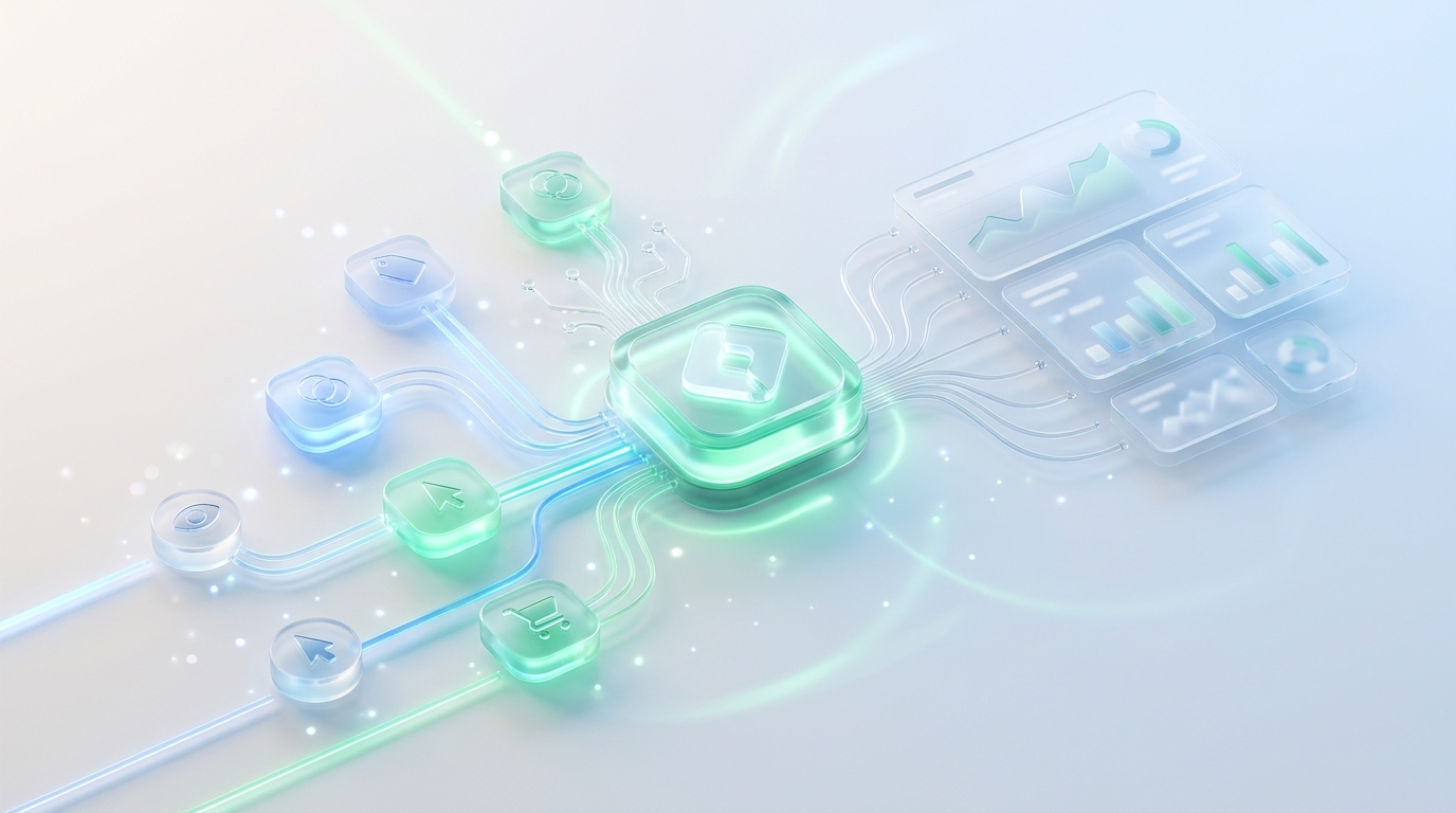 Google Tag Manager tracking flow and data layer components illustration